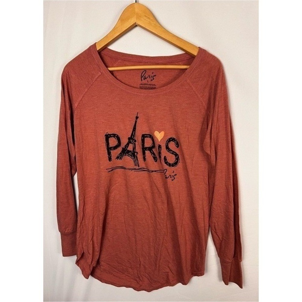 Paris Long Sleeve Graphic Tee Size Large